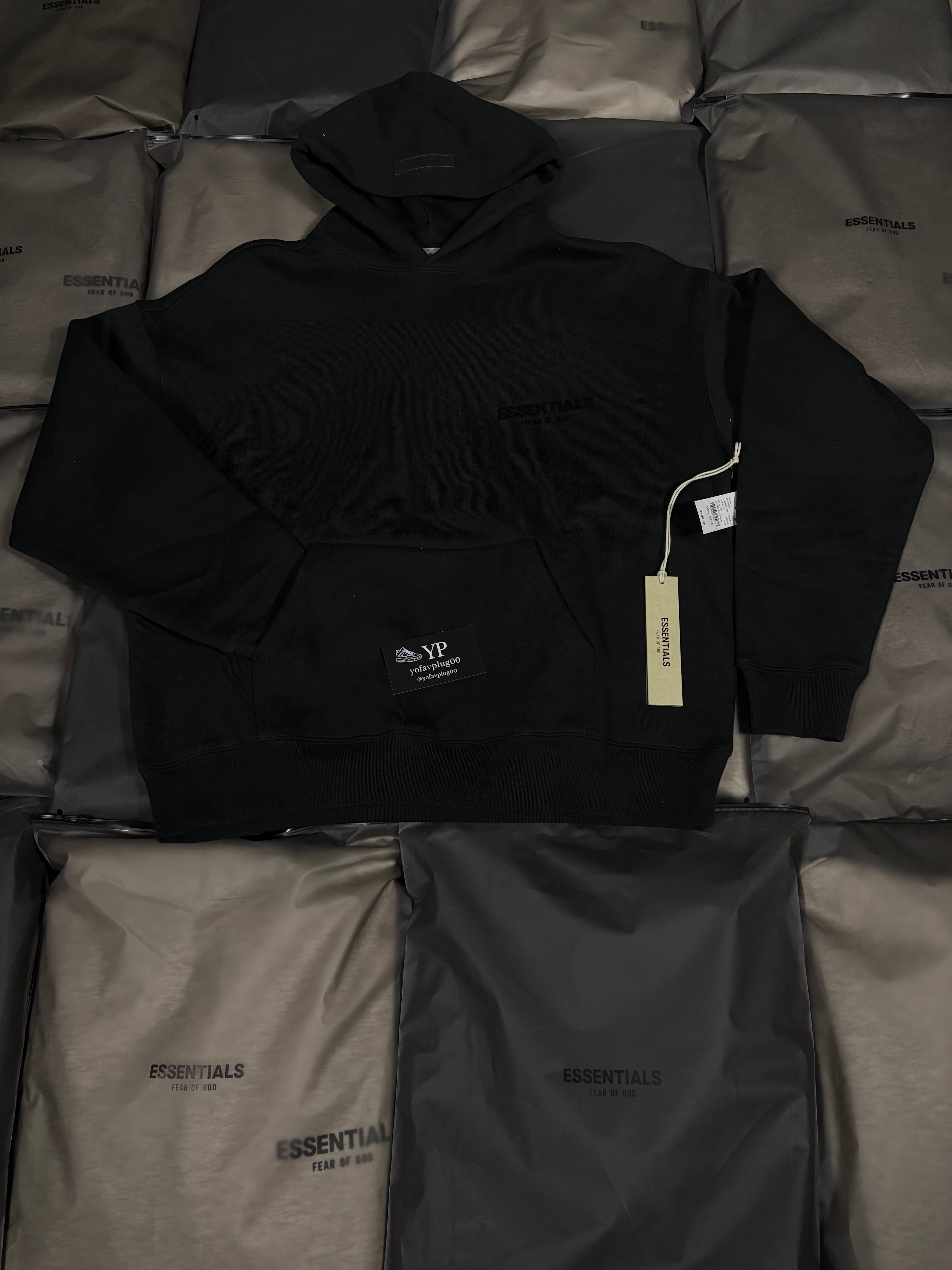 Black Essential hoodies